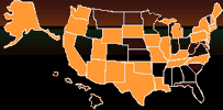 Map of States where design is getting airplay
